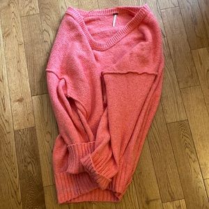 NEW Free People Brookside Sweater Tunic Pink Small